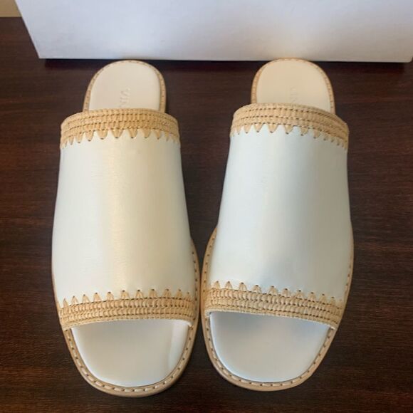 - Vince slide soft top grain all leather open toe slip on lightweight sandals - Picture 5 of 13